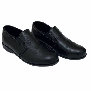 Hytest Steel toe Black Leather Women’s Loafers Safety Shoes size 10W